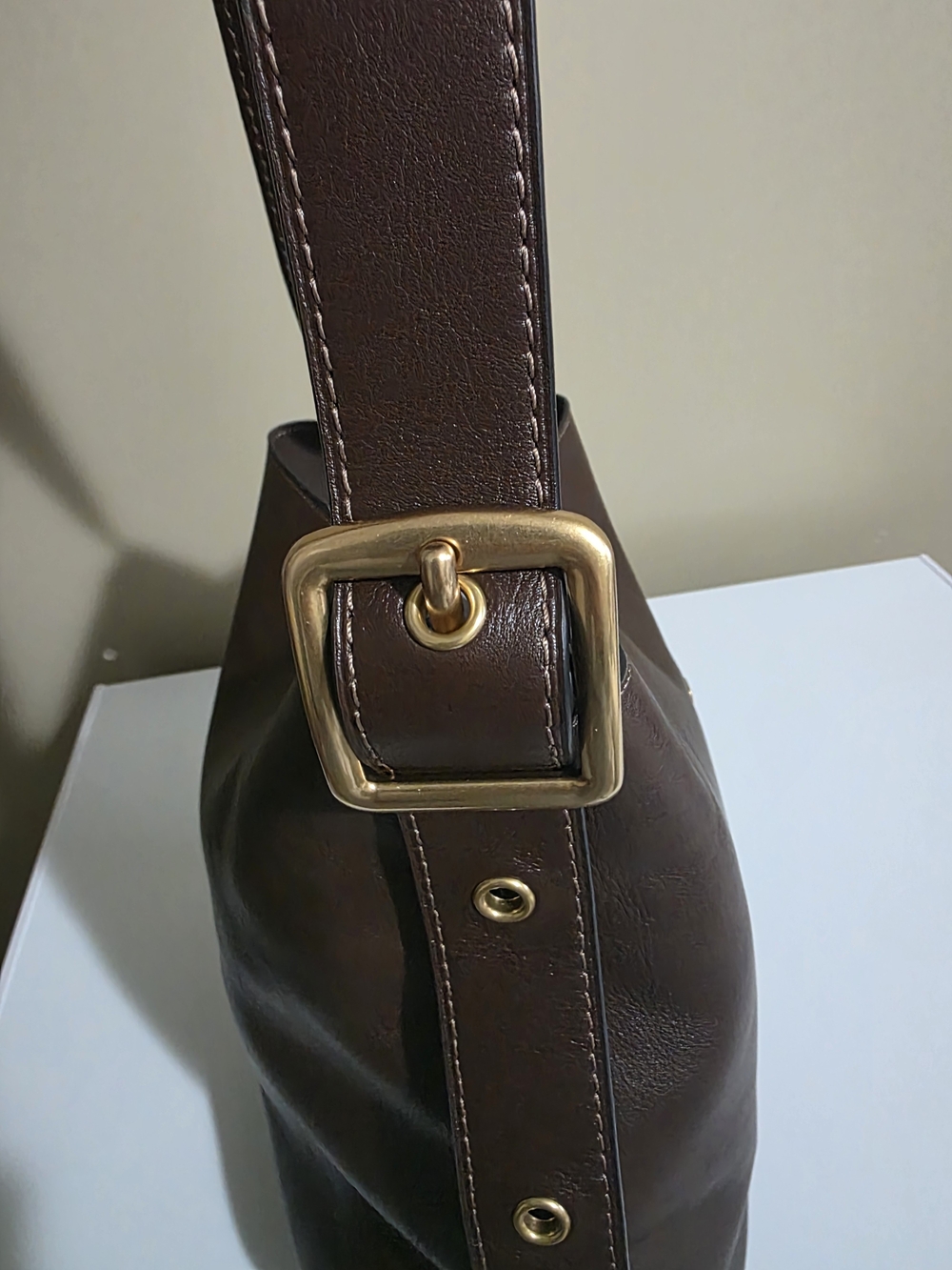 NWT Coach Bleecker Bucket Bag Natural Grain Leather Maple - Picture 5 of 8